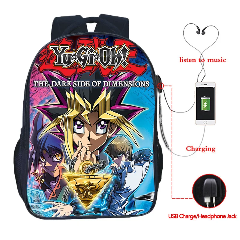 3 Ю-Ги-ой! Многофункциональный рюкзак Yugi Kaiba школьные сумки для подростков зарядка через usb дорожные сумки на плечо - Цвет: 3