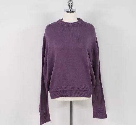 Женские свитера фиолетового цвета повседневные теплые в европейском стиле