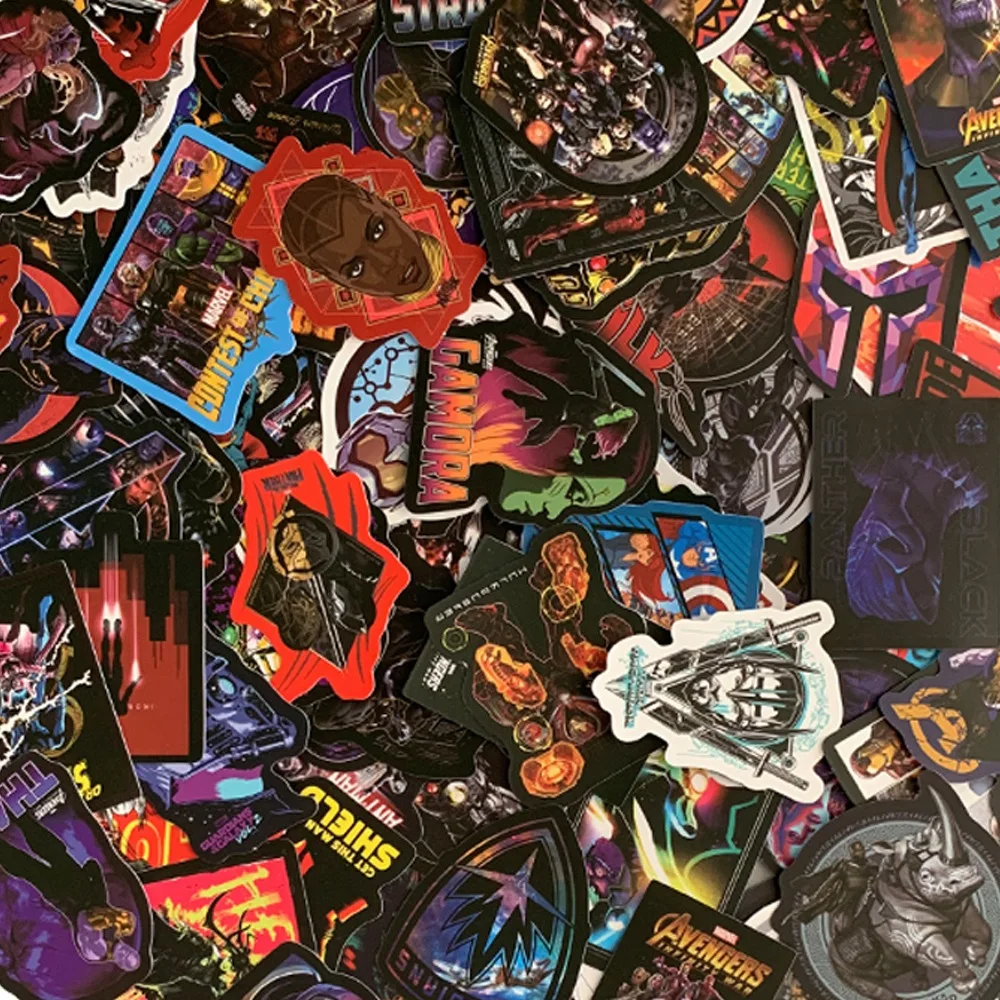 100PCS light Marvel The Avengers Superhero Stickers Decal For Luggage Car Fridge Laptop guitar Iron spider super man Sticker | Рукоделие и