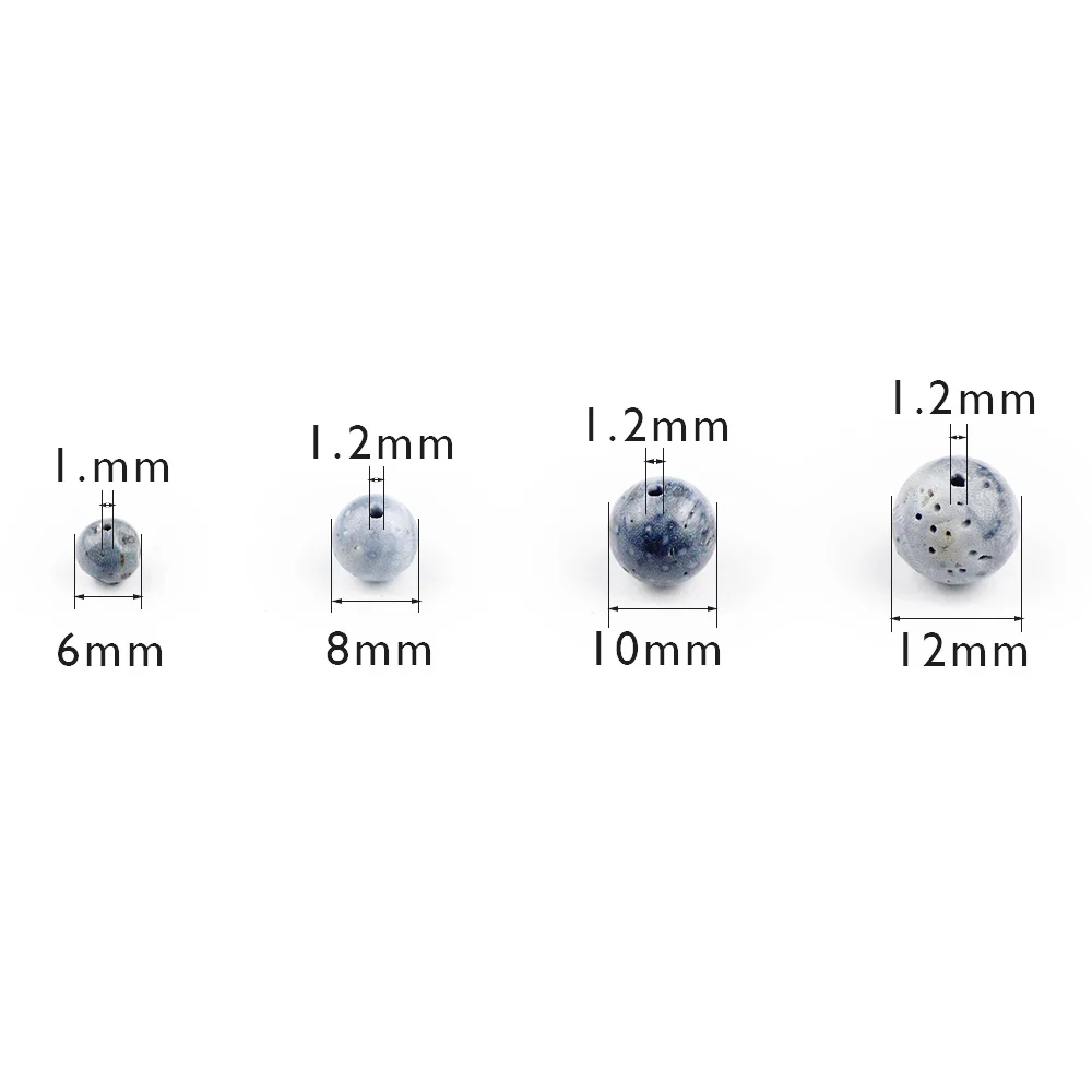 

Blue 6 8 10 12mm Natural Stone Round Loose Spacer Beads For Handmade Charm Jewelry Bracelet Making DIY Pendant Accessories