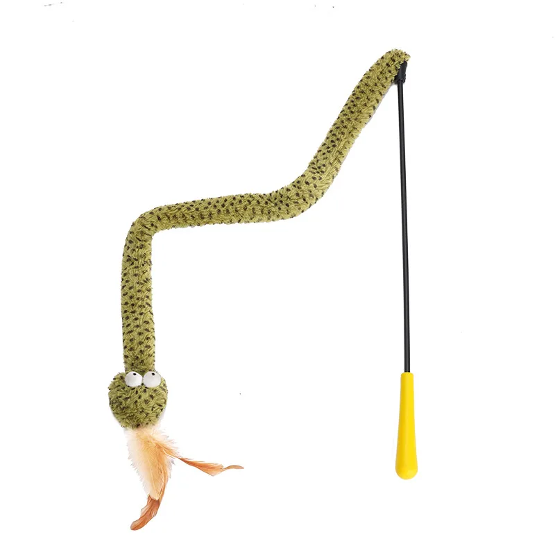 

140cm Pet Cat Interactive Teaser Stick Wand Rubber Handle Kitten Snack Long Pole Toys Cats Catcher Products Pet Supplies
