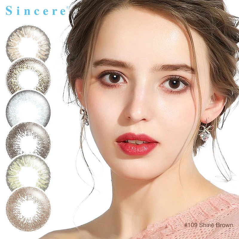 

Sincere-vision Brand 1pcs/box Colored Contact Lenses 0-900 diopter for eyes Colored Eye Lenses Color Contacts used for 30 days