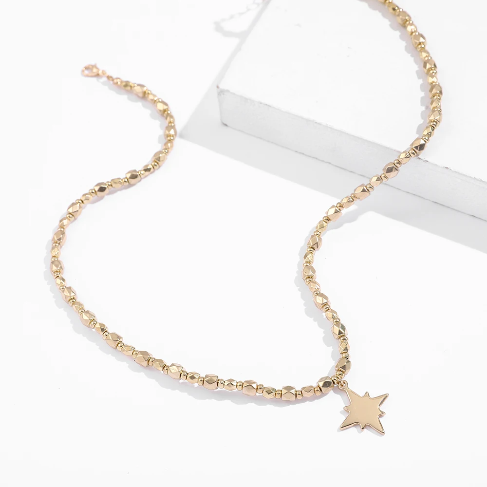 Модное Длинное ожерелье золотого цвета с подвеской в виде звезды для женщин