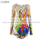 Платье для фигурного катания LIUHUO, женское ледяное выступление для девочек, разноцветное трико для соревнований по ритмической гимнастике, Детский костюм для танцев