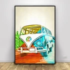 Фольксваген автобус поп-арт 5 постеров и принтов художественные картины на масляном холсте настенная живопись для гостиной