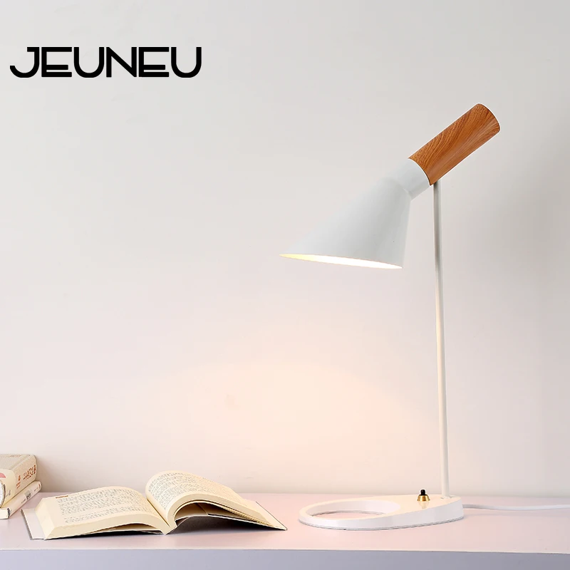 Современная настольная лампа регулируемый Железный окрашенный деревянный