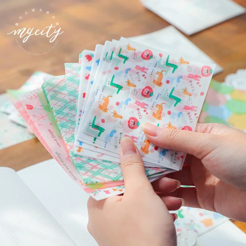 30 шт./компл. Kawaii Блокнот прозрачный серной кислоты Бумага бумаги для заметок на