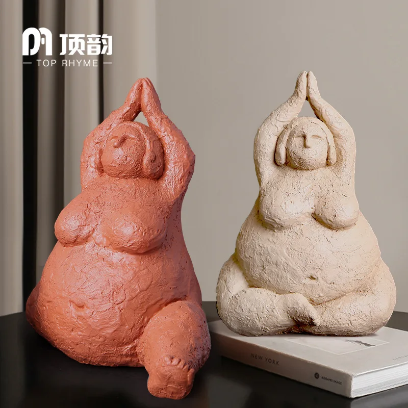Креативная абстрактная статуя женщины для йоги скульптура из смолы ремесла
