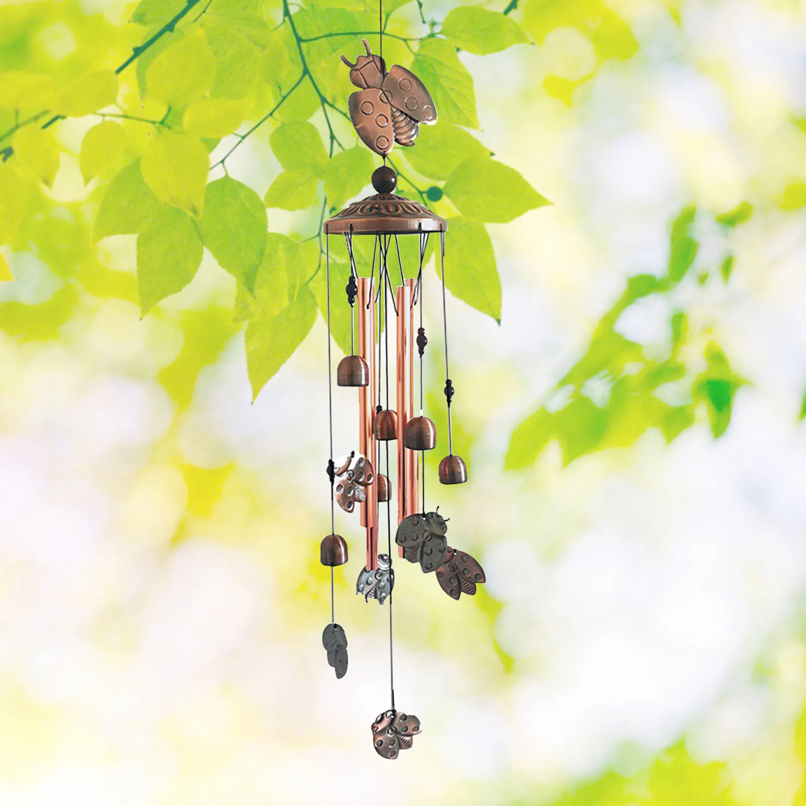 

Metal Ladybugs Bell Wind Chime Ornament Animal Garden Garden Pendant Gift Home Decors 2021 New Wind Chimes Outdoor Brass