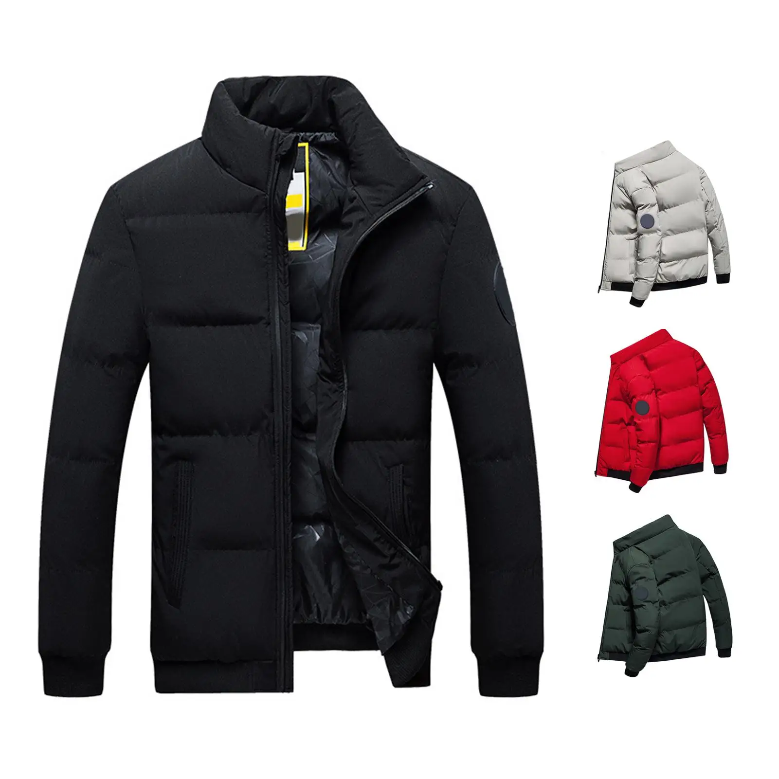 

2021 Coat Men Jacket Autumn Winter Stand Collar Long Sleeve Pockets Thick Coat Warm Jacket men Clothing мужская куртка