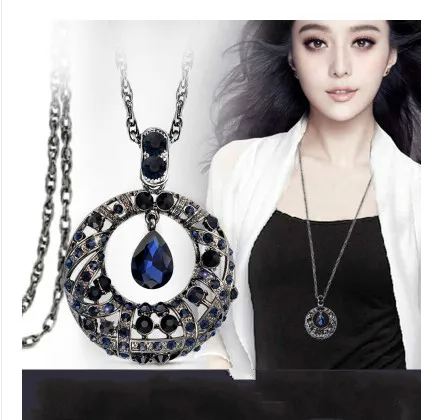 BYSPT серебряное ожерелье с кристаллами в форме капли воды винтажное этническое