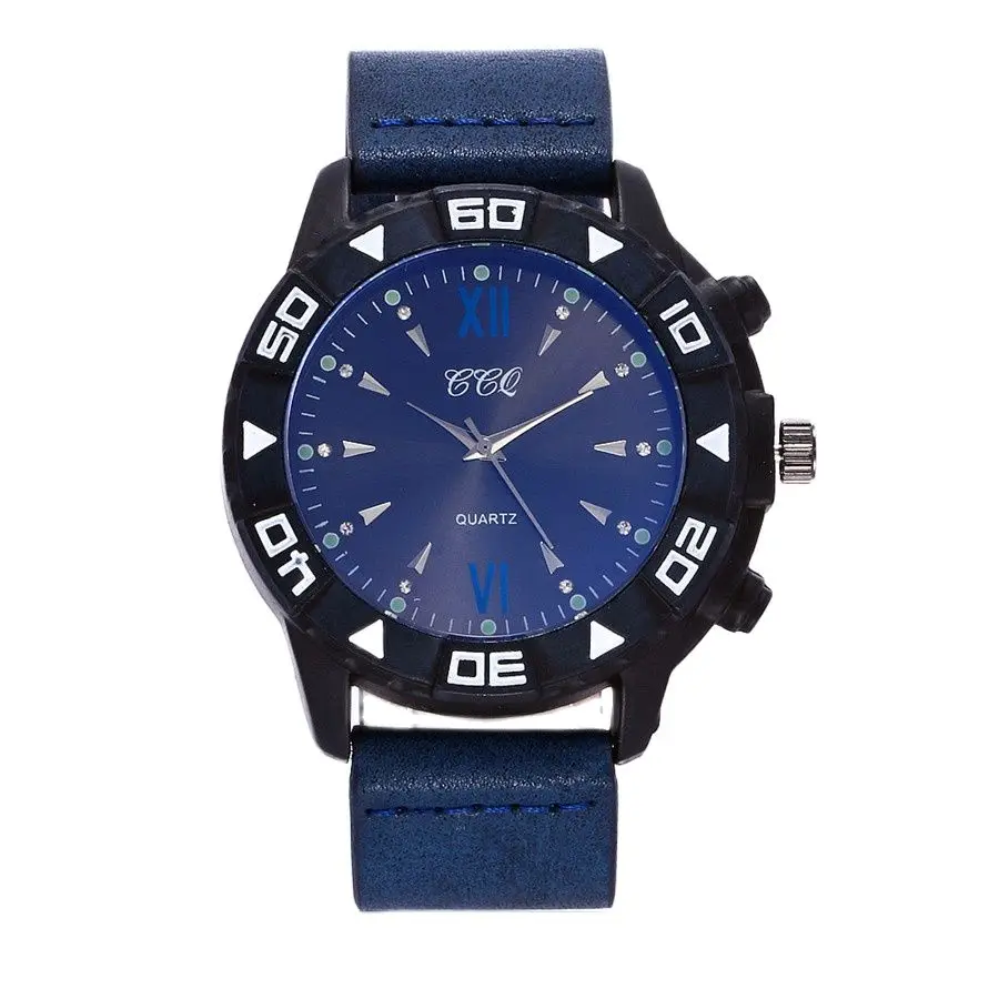 

New Fashion Watch Men's Watch Trend Big Dial Digital Genuine Leather Band Watch High-end Watch