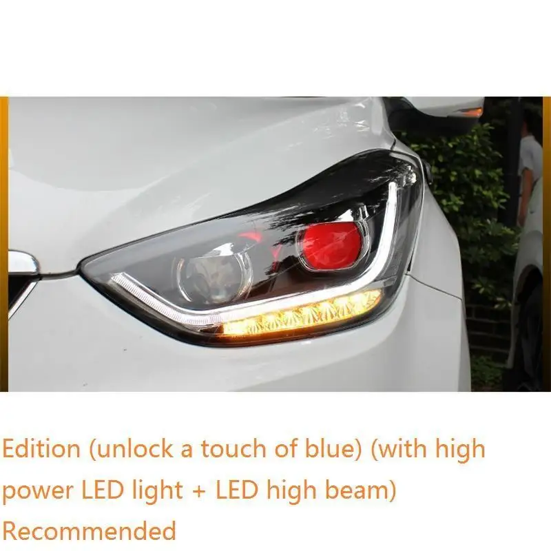 MODEL Q Автомобильные Внешние Luces Neblineros Para Автомобильные светодиодные Drl фары Задние Автомобильные фары в сборе 12 13 14 15 для hyundai Elantra - Цвет: MODEL Q