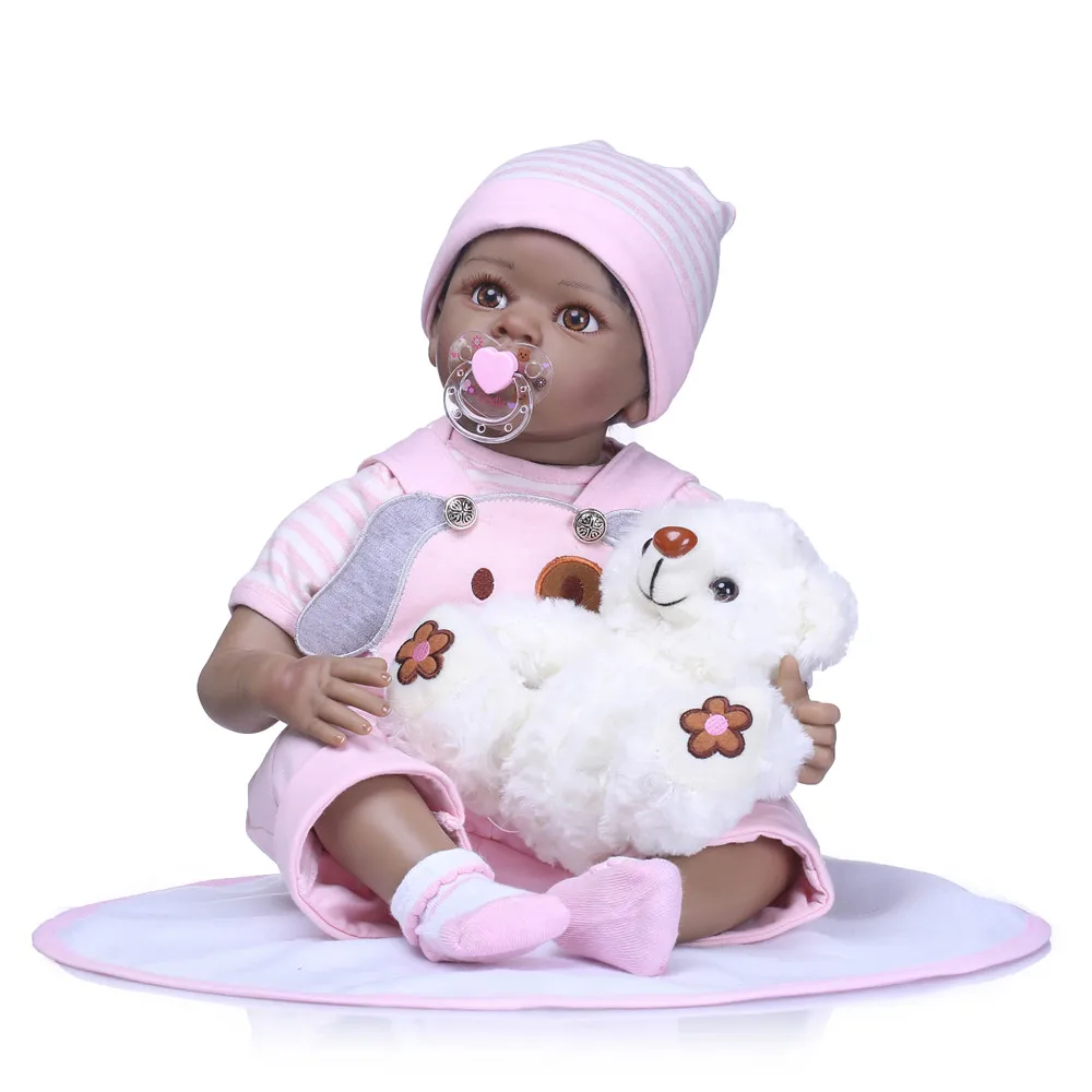 Кукла Bebe Reborn черная силиконовая кукла для мальчиков и девочек куклы в