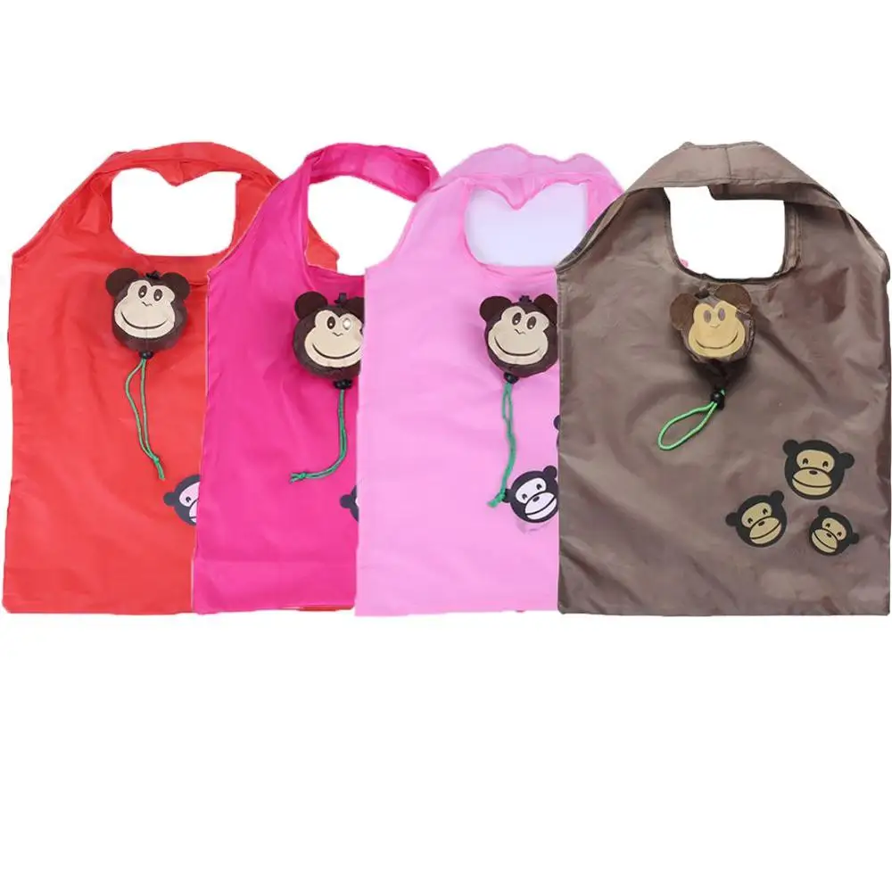 monkey Новые сумки с принтами животных милые дорожные складные сумки для хранения продуктов Многоразовые Сумки для покупок для кошек, собак, милых желтых животных - Цвет: monkey