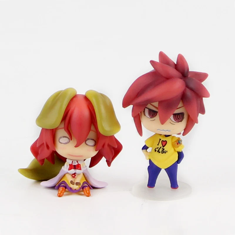 4-6cm 6pcs/set No Game Life Figures Shiro Sora Jibril Hatsuse Izuna Steve Q Ver. Dolls Anime Model Toys | Игрушки и хобби