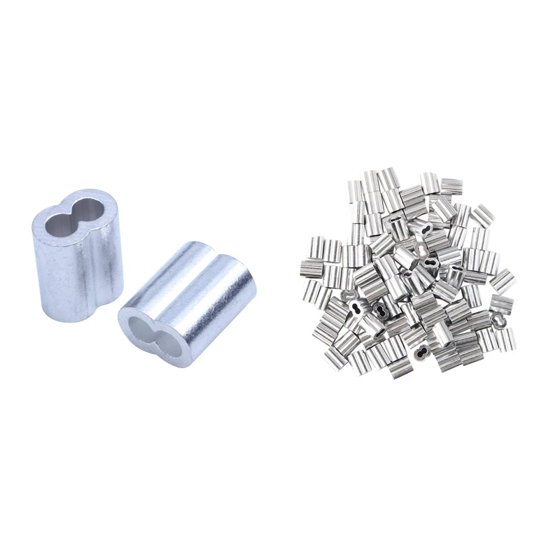 

150 Pcs Aluminum Crimping Loop Sleeve for Diameter Wire Rope and Cable 4Mm & 3Mm