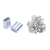 150 pcs aluminum crimping loop sleeve for diameter wire rope and cable 4mm 3mm