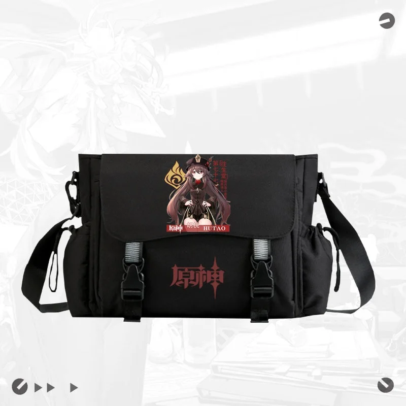 

Anime Genish Impact Hutao Crossbody Canvas Bags School Bag Unisex Messenger Bag Fashion Shoulder Bag 194