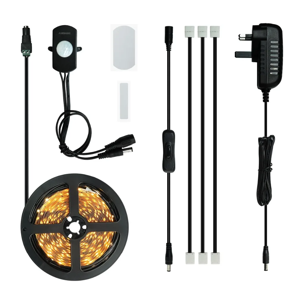 Раздвижной светодиодный светильник с датчиком движения адаптер питания для