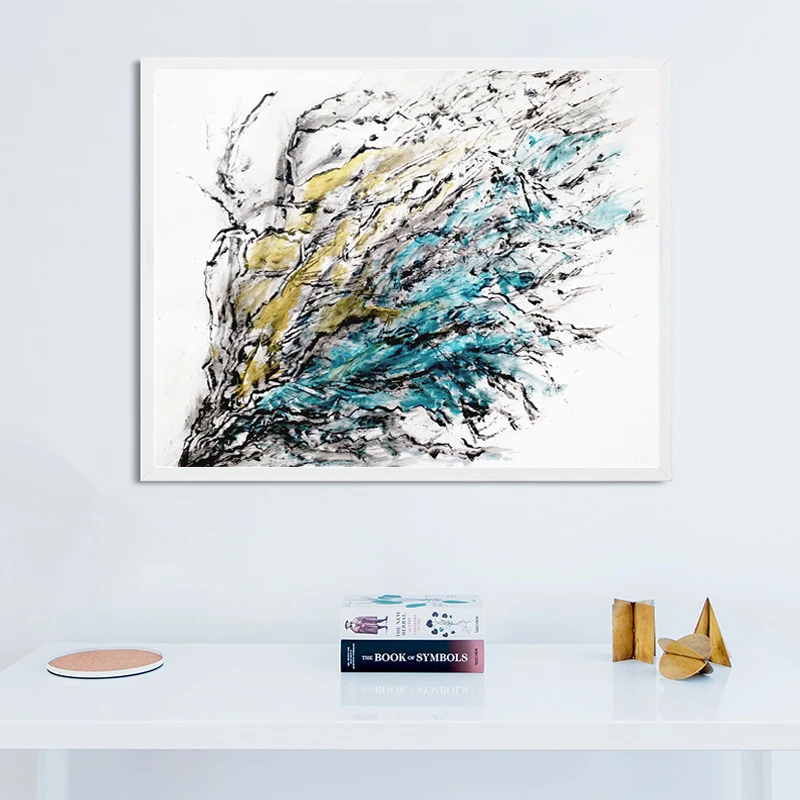 

Colorful Canvas Poster Abstract Painting Modern Fashion Wall Art Drip Posters and Prints Pictures for Living Room Decor Framed