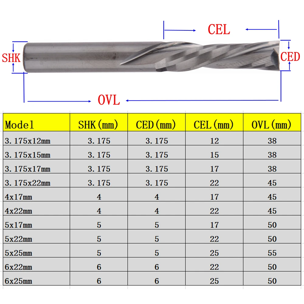 売る 炭化タングステンカーバイドフライス,3.175mm,2フルート,CNCルーター,木工用,80個