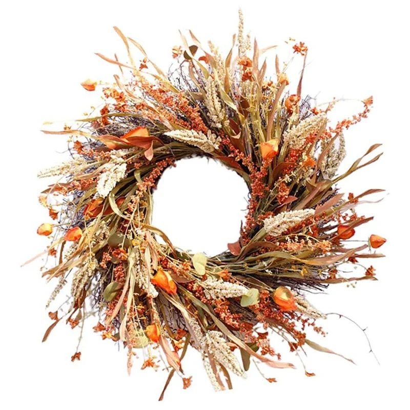 

Fall Harvest Wreath Autumn Door Wreath For Front Door Or Indoor Wall Thanksgiving & Fall Season Décor (24 Inches)