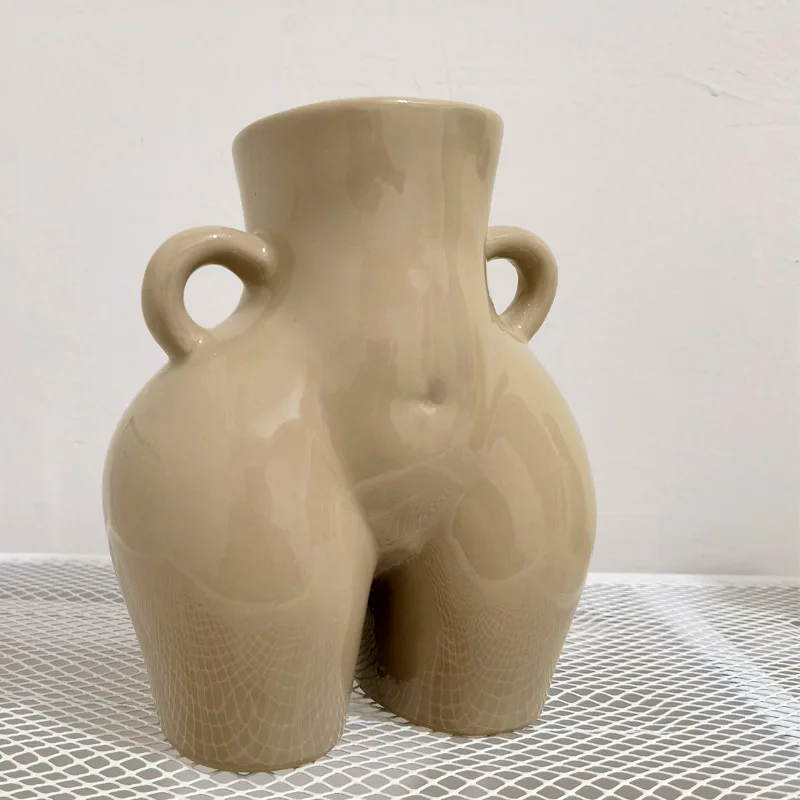 

Nordic Human Body Ceramics Vases Dried Flower Vases Home Decoration Accessories Office Table Flower Arrangement Container