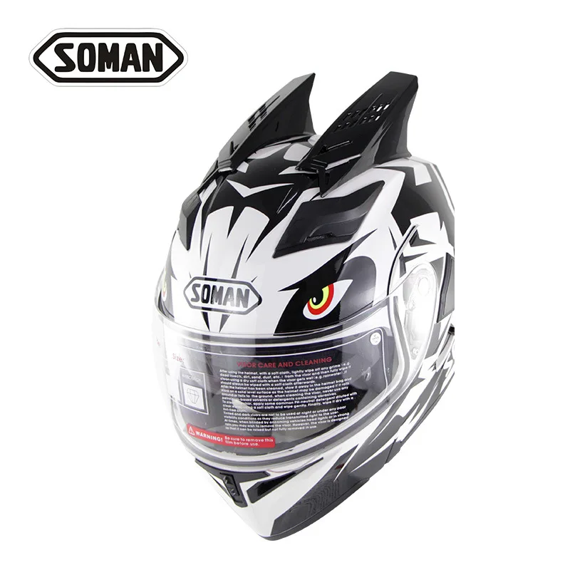 

Motorcycle racing helmets full helmets running helmets horn horn helmets modified accessories fashion personality