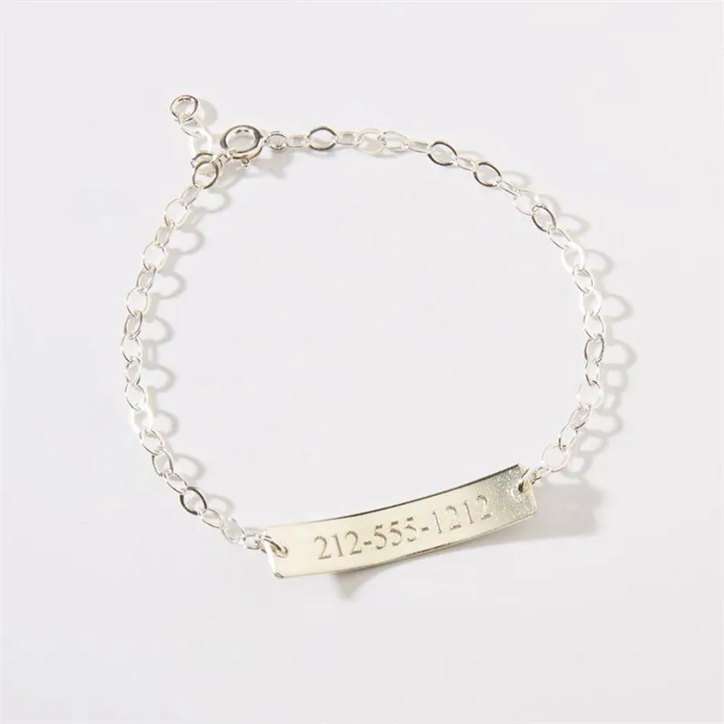 Изготовленные на заказ браслеты-цепочки гравировка имени даты