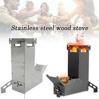 portable stainless steel stove foldable wood burning stove for outdoor camping survival cooking picnic bhd2