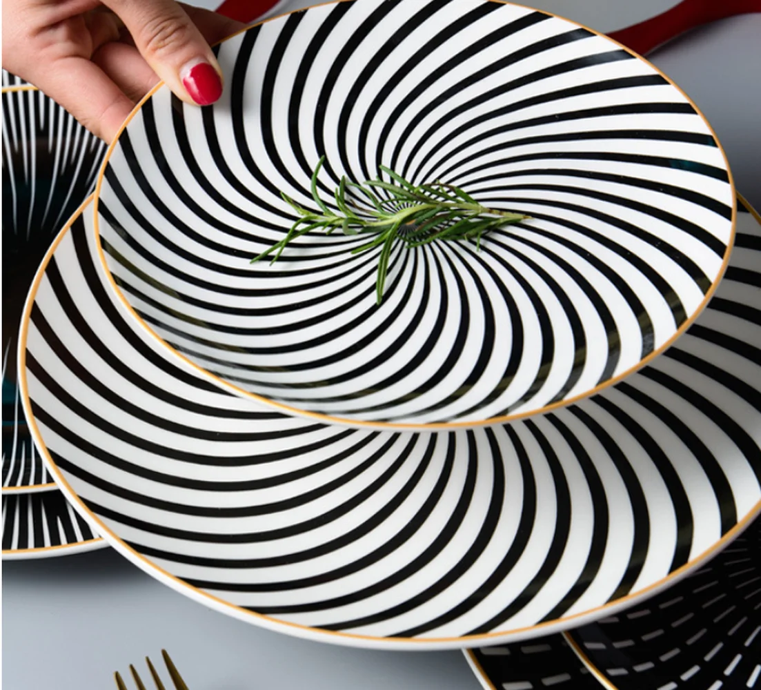 Креативная геометрическая форма Скандинавская паста круглое блюдо тарелка для