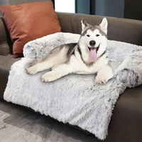 winter warm dog bed large fluffy dog sofa beds for dogs plush pet kennel cat bed washable zipper small dog cushion blanket