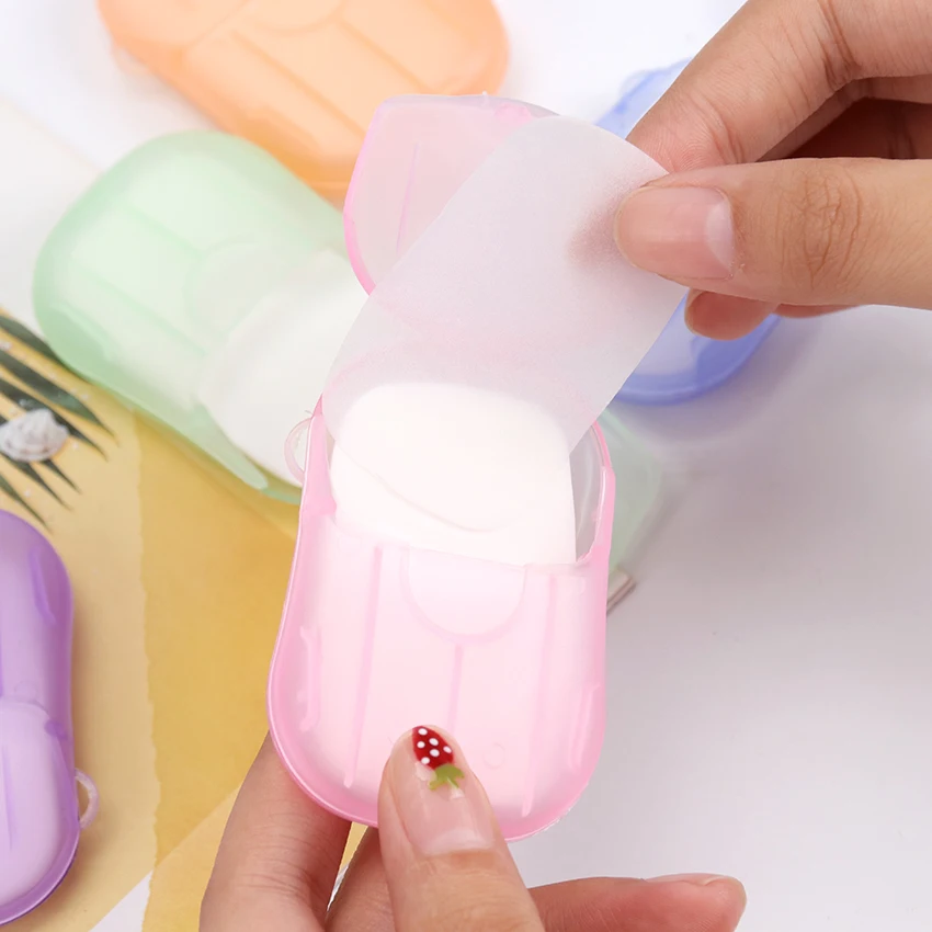 20PCS / Box Mini Portable Soap Paper Hand Wash Foam Travel Skin Care Nail Makeup Remover |