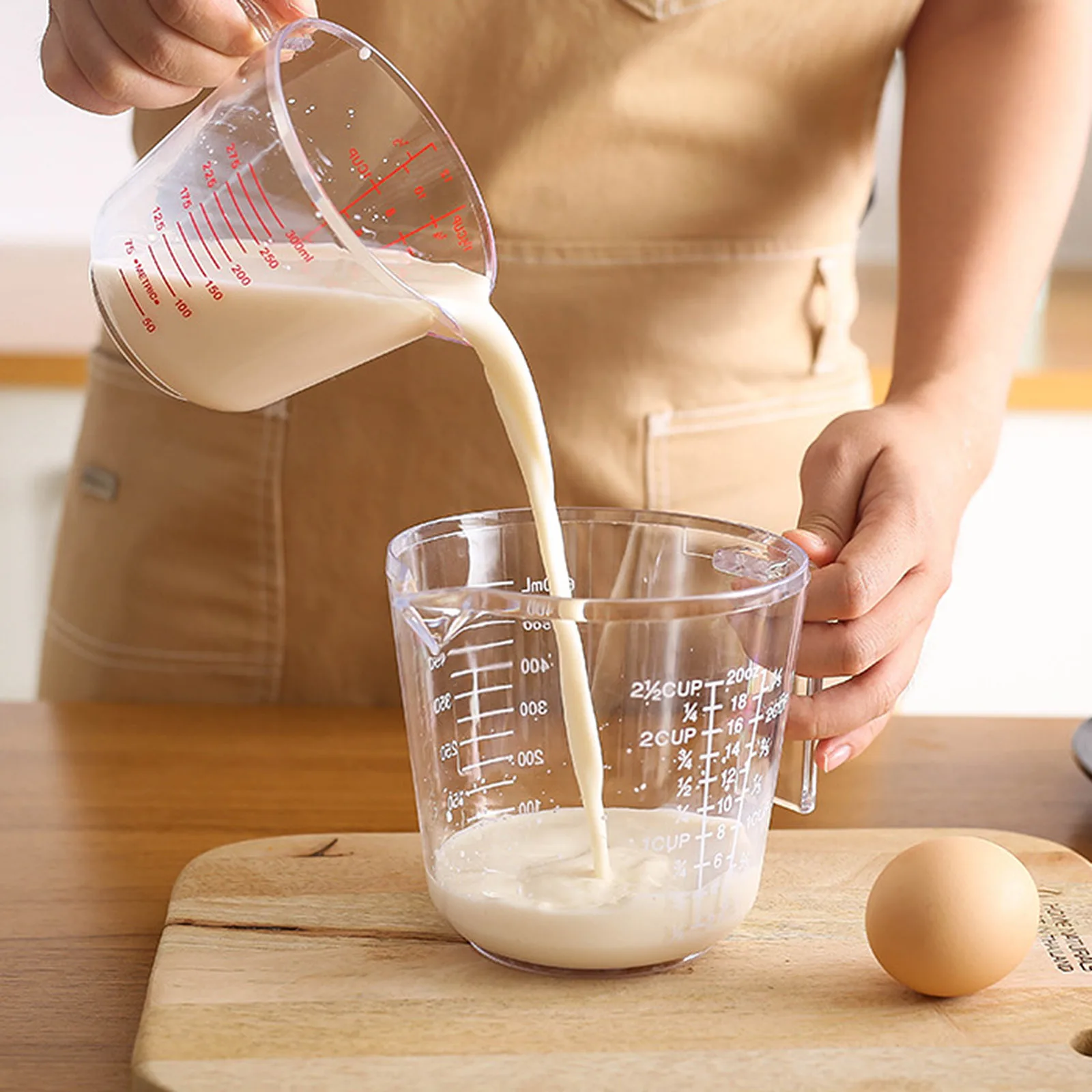 Мерный стакан с градуированными кухонными чашками бытовой многофункциональный