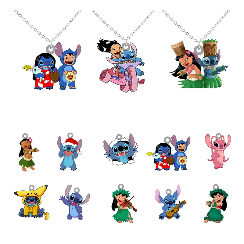 Ожерелье из акриловой смолы с изображением звезды Disney гавайская девушка Лило и