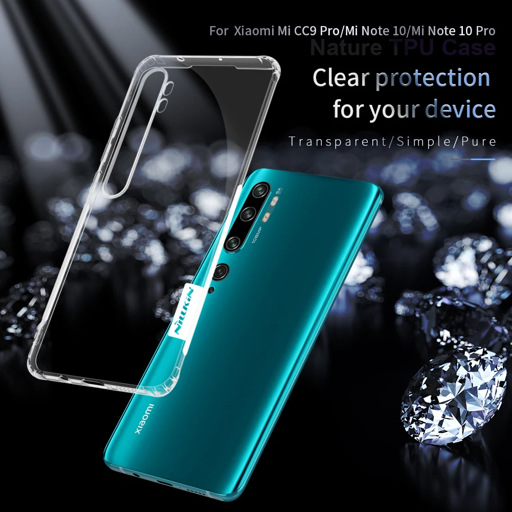 For Xiaomi CC9 Pro Case NILLKIN Nature TPU Transparent Clear Soft Back Cover Note 10 Protector Phone Capinhas | Мобильные телефоны