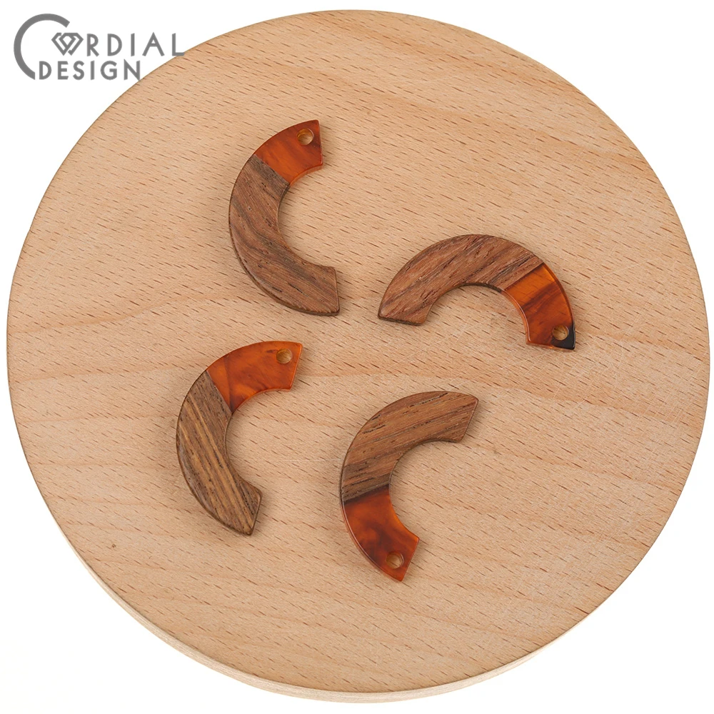 

Cordial Design 50Pcs 14*28MM Earrings Accessories/Semicircle Shape/DIY/Jewelry Findings & Component/Pendant/Natural Wood & Resin