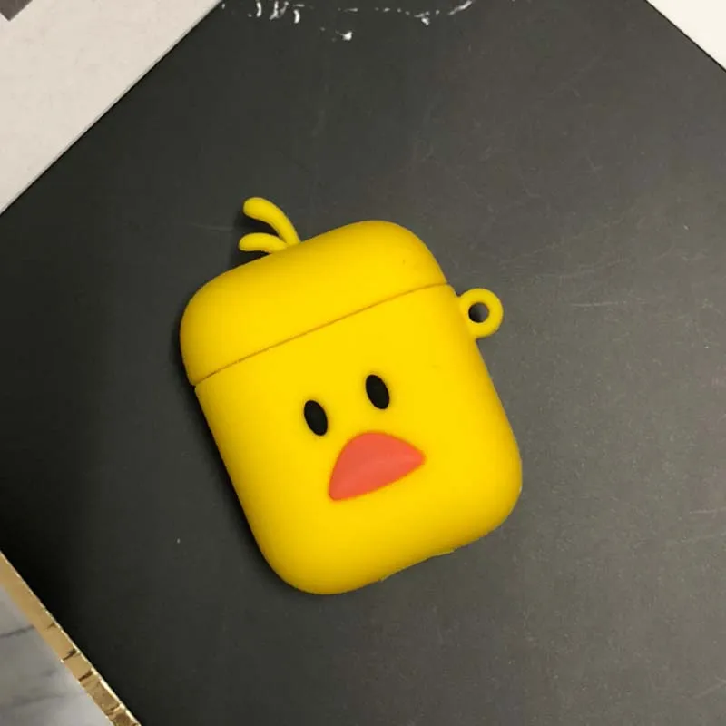 21 Чехол с мультяшным рисунком для airpods 1 2, беспроводной, Bluetooth, для зарядки телефона, airpod, чехол с карабином, мягкий силиконовый чехол для air pods - Цвет: 21