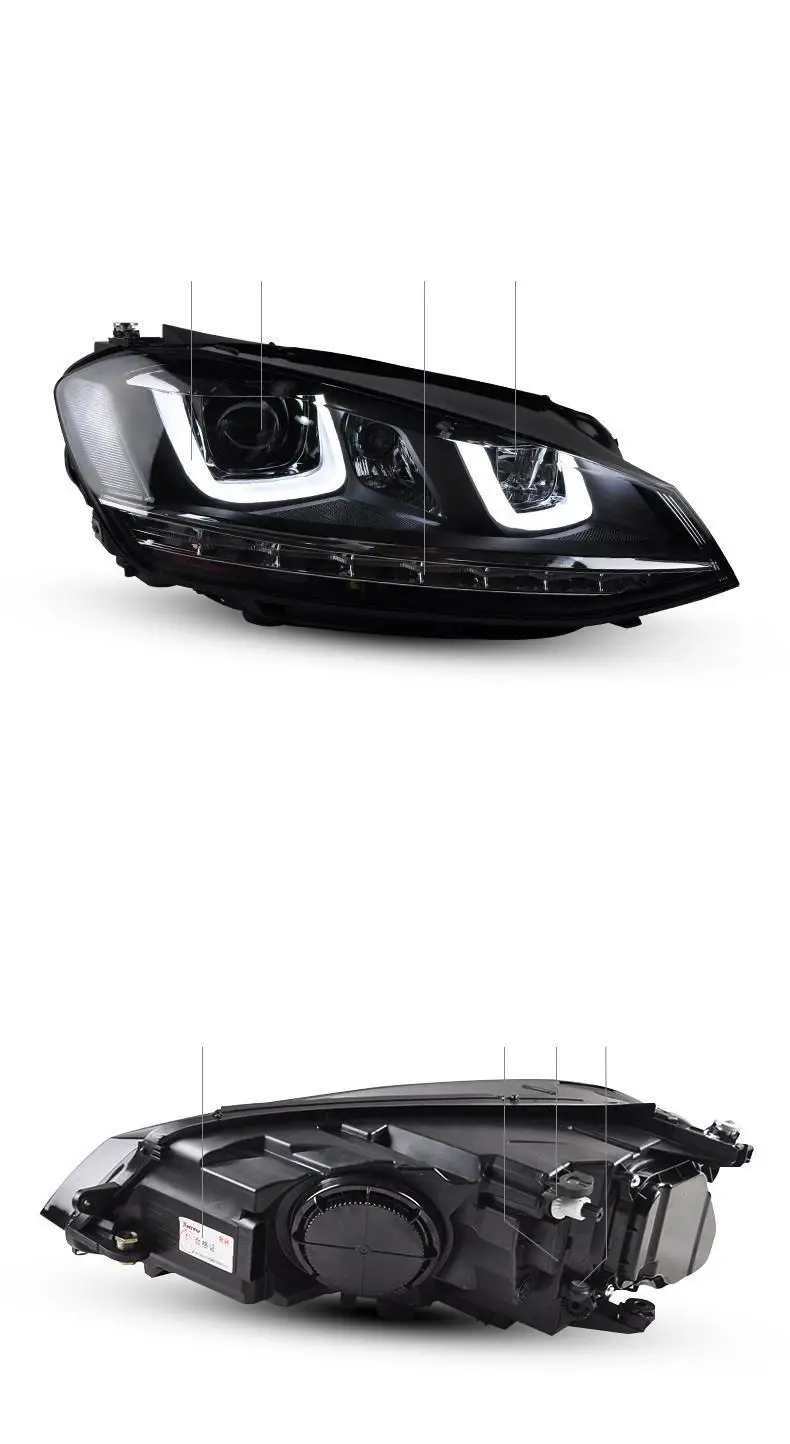 Drl Automovil Запчасти для укладки Neblineros Led Para Автомобильные фары Задние Автомобильные фары в сборе 14 15 16 17 для Volkswagen Golf 7