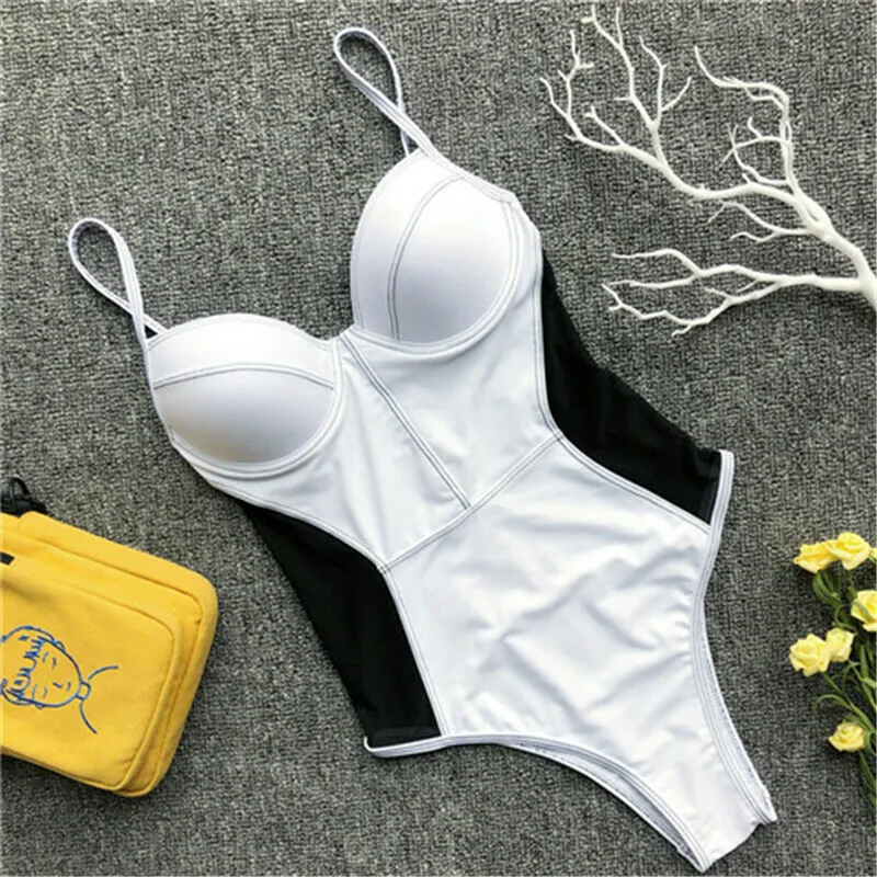 Sexy Women One Piece Swimsuit Summer One-Piece Beachwear Bathing Suit Ladies Bikini Mesh Sleeveless |