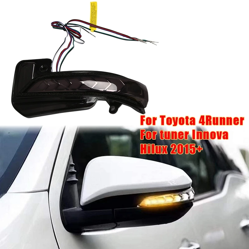 

LED Dynamic Side Rearview Mirror Turn Signal Light Lamp for Toyota 4Runner Fortuner Innova Hilux 2015+