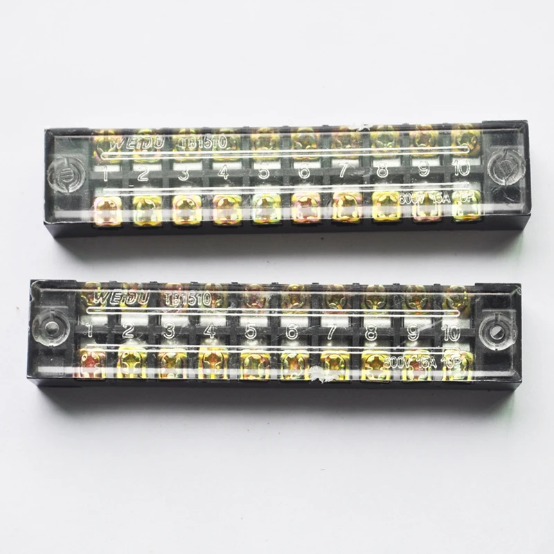 

10 Poles Connector Barrier Terminal Strips Block 600V 15A