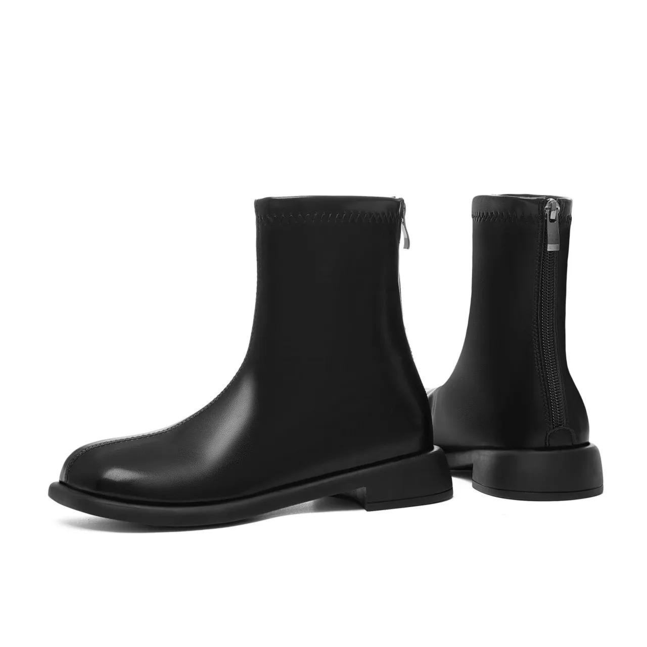 Fashion Platform Chelsea Boots for Women 2021 Pu Leather Thick Heel Ankle Boots Woman Autumn Winter Motorcycle Booties