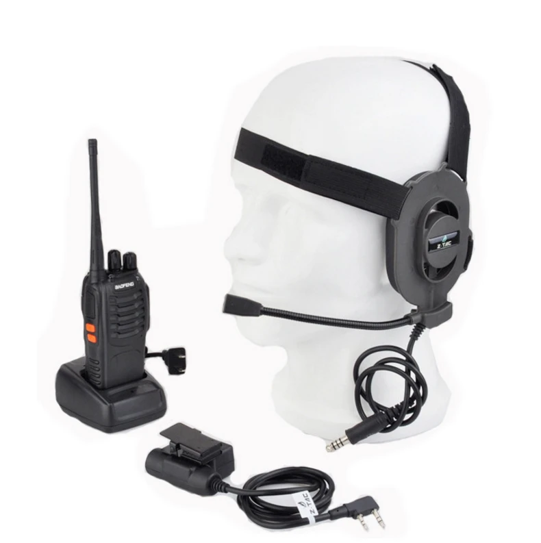 10 комплектов Baofeng 888s двухсторонняя Радио рация PTT Ушная фара Z-Tactical CS полевая гарнитура 5 Вт Pofung UHF 400-470 МГц