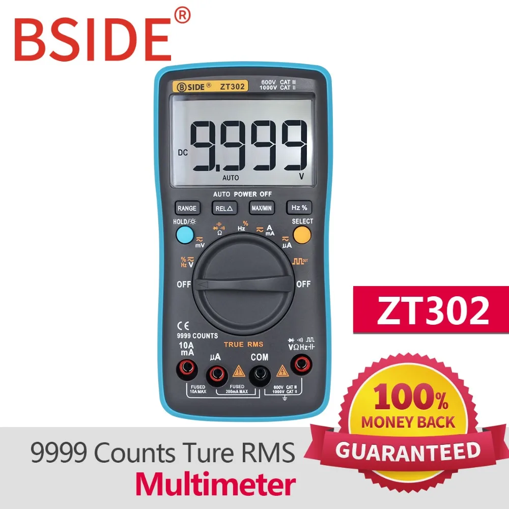 Цифровой мультиметр BSIDE ZT302 8000 9999 отсчетов True RMS Многофункциональный тестер
