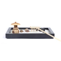 japanese zen garden for desk 6x4 inches large tray white sand river rocks pebbles rake tools set office table accessories mini z