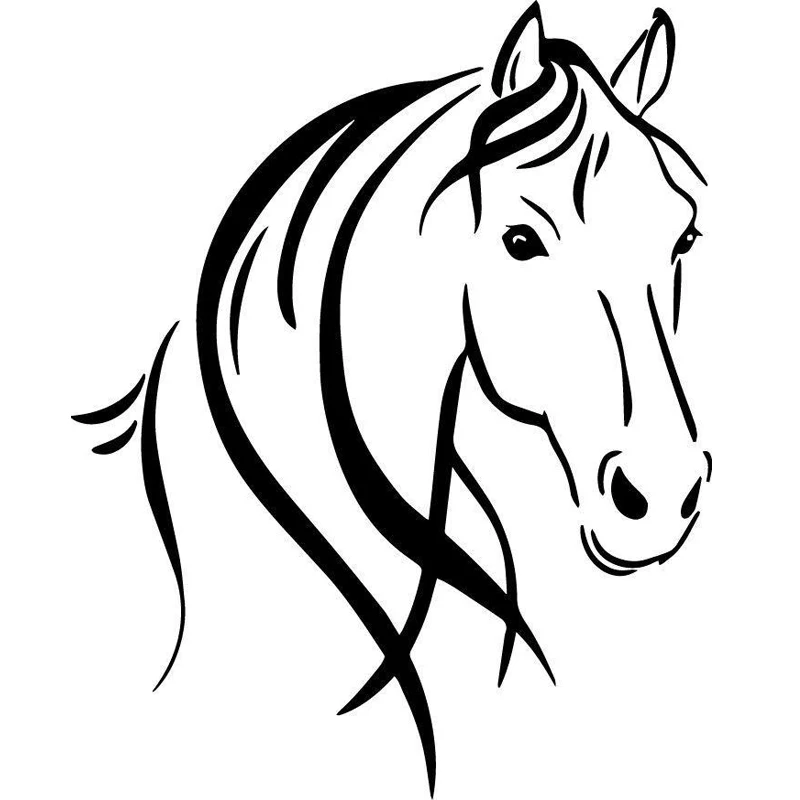 

Car Sticker Horse Head and Mane Waterproof Stickers Decal Decoration Car Bumper Window Decoration Vinyl,10cm*13cm