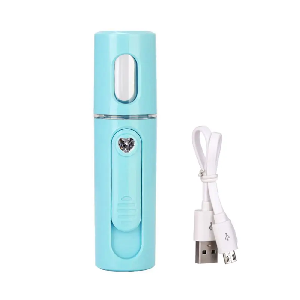 Blue Портативный Миниатюрный опрыскиватель USB для лица, небулайзер Паровая установка увлажняющий уход за кожей, мини-спрей для лица, инструментальное устройство для красоты - Цвет: Blue