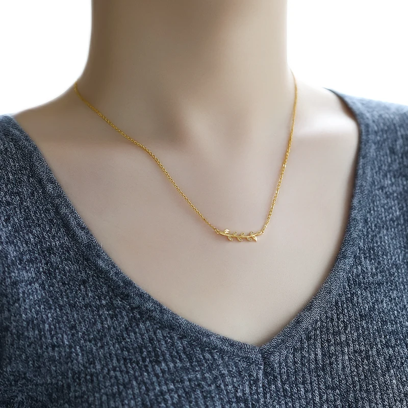 Boho Vintage Zircon Crystal Leaf Pendant Necklaces For Women Choker Gold Clavicle Chain Female Jewelry Bijoux Collier | Украшения и